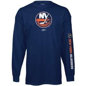  Reebok New York Islanders Navy Blue Left Wing Long Sleeve 