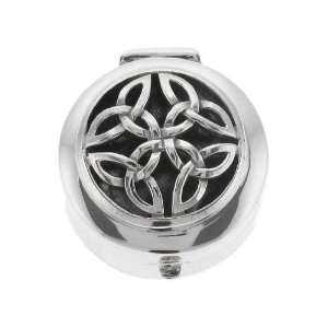    Sterling Silver Pillbox Celtic Triquetra Knot Pill Box Jewelry
