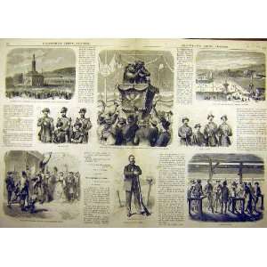  1863 Tir War Troops Swiss French Military Print