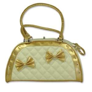  Sweet Pet Home PC8002 White With Gold Bows Pet Carrier 