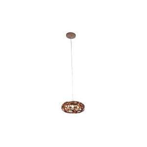   Ceiling Pendant in Hammered Ore with Recycled Clear Bottle Glass glass