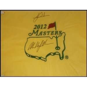 Phil Mickelson And Tiger Woods Autographed/Hand Signed 2012 Masters 