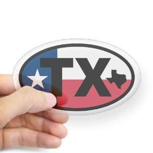  Texas Flag and Map Texas Oval Sticker by  Arts 