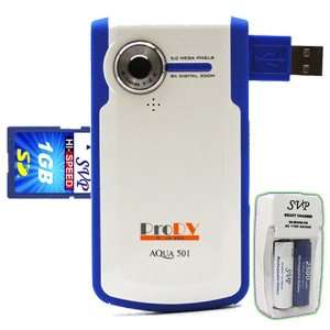  ProDV Cam Aqua 501 Blue Camcorder, FREE 1GB SVP High Speed 