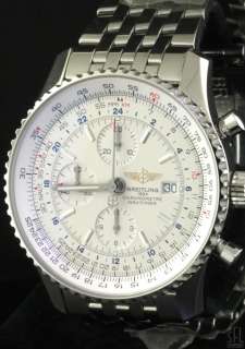 BREITLING SS NAVITIMER WORLD GMT AUTOMATIC CHRONOGRAPH MENS WATCH NEW 