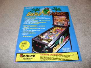 GOTTLIEB premier Surf N Safari pinball flyer  