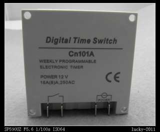 DC 12V Digital LCD Power Programmable Timer Time switch Relay 16A 1Min 