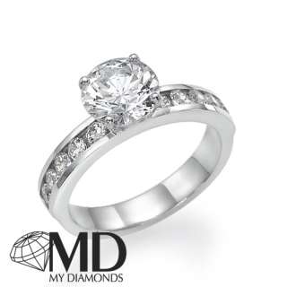 05 CT F/SI DIAMOND ENGAGEMENT RING NATURAL ROUND CUT 14K WHITE GOLD 