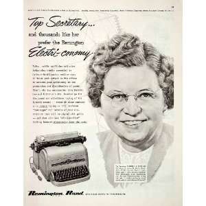  1951 Ad Electri conomy Remington Rand Typewriter Theresa J 