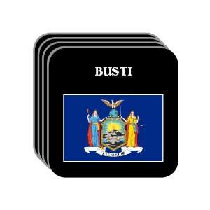 US State Flag   BUSTI, New York (NY) Set of 4 Mini Mousepad Coasters