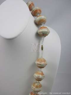 African Maasai Recycled Paper Beads Necklace #323 16  