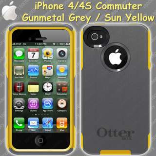   Commuter Case for Apple iPhone 4 4S Gunmetal Grey / Sun Yellow  