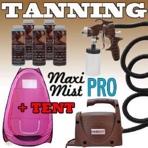 Maxi Mist PRO Sunless Spray Tanning KIT PINK TENT Machine Airbrush Tan 