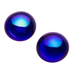   Cabochons Beads Blue Sapphire AB Foil Back 20mm (2 Beads) Arts
