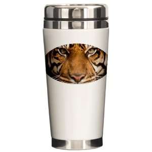    Ceramic Travel Drink Mug Sumatran Tiger Face 