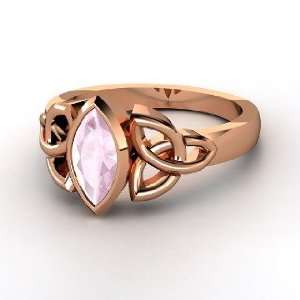 Caitlin Ring, 14K Rose Gold Ring with Rose Quartz Jewelry
