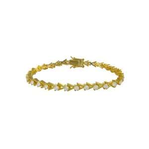  Gold Plated Tennis Bracelet with Cubic Zirconia 