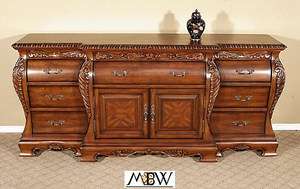 Solid Mahogany Chippendale Buffet Sideboard Server  