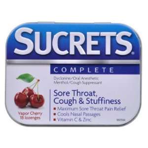 Sucrets Lozenges Complete   Cherry, 18 ct