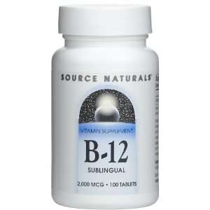  Source Naturals Vitamin B12 Sublingual 2,000 mcg Tabs 