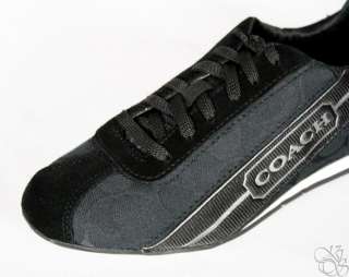 COACH Hilary 12CM Sig C Metallic Black / Gunmetal Sneakers Womens 