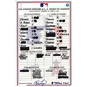  25 2005 Game Used Lineup Card (Jim Tracy Signed)