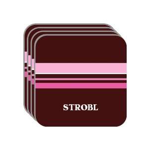 Personal Name Gift   STROBL Set of 4 Mini Mousepad Coasters (pink 