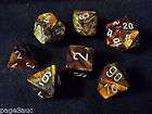 chessex dice lustrous gold w silver 7 die s $ 8 99  or best 