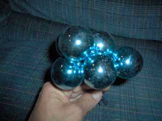 Vintage Aqua Blue 40 mm Mercury Glass Balls  