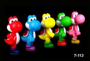   Game Super Mario Bro Yoshi Action Figure Toys 5 colors 12CM  