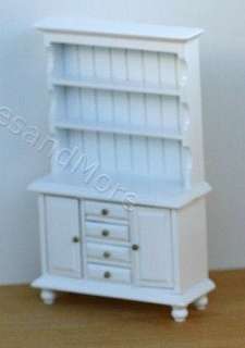 Dollhouse Miniature White Painted Wood Buffet  