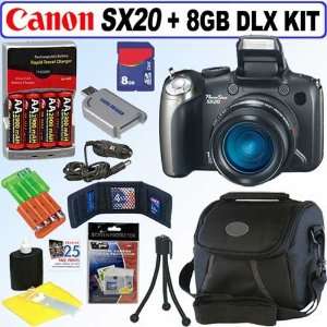  Canon Powershot SX20 IS 12.1MP Digital Camera + 8GB Deluxe 