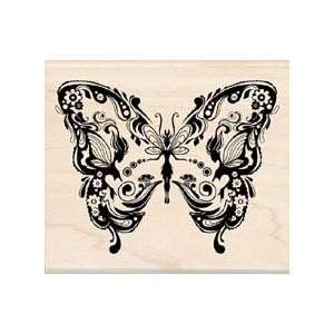  BUTTERFLY SCRAPBOOKING WOOD MOUNTED RUBBER STAMP