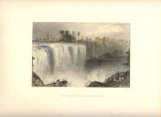 Genesee Falls Rochester New York 1882 Engraving H/C  