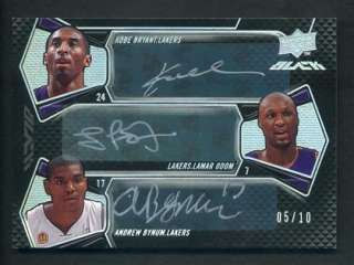 2008 09 UD Black Six Player Autographs Kobe Bryant ~ Kevin Garnett 