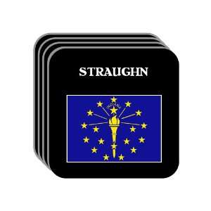 US State Flag   STRAUGHN, Indiana (IN) Set of 4 Mini Mousepad Coasters