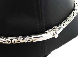 BYZANTINE CHIAIN LINK STERLING 925 SILVER NECKLACE 22 NEW BIKER WIRE 