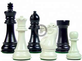 Wooden Staunton Chess Pieces Imperial Black/Ivory King Size 4