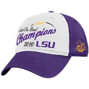  Tigers White Purple 2010 Capital One Bowl Champions Adjustable Hat