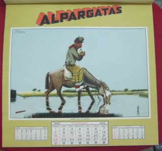 Molina Campos Argentina Alpargatas Calendar Gauchos 42 L@@K  