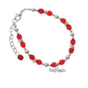 Captain Red Czech Glass Beaded Charm Bracelet [Jewelry]
