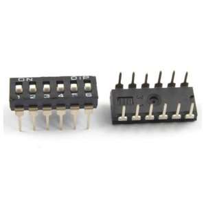 Amico 2 Pcs 2.54mm Pitch 6 Positions Ways Gold Tone 12 Pin IC Type DIP 
