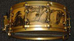 CADESON ROYAL CUSTOM HAND PAINTED SNARE DRUM MAPLE CAST HOOPS 5.5 x 