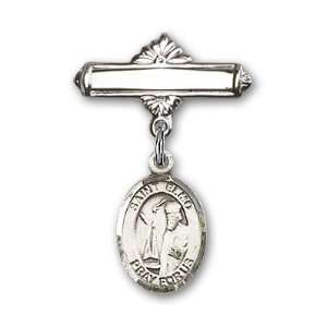   Polished Badge Pin St. Elmo is the Patron Saint of Stomach Diseases