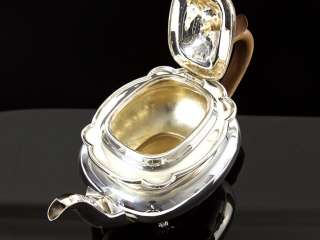 very fine quality heavy sterling silver art deco style tea