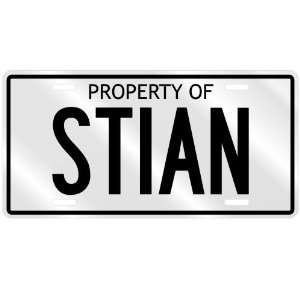  PROPERTY OF STIAN LICENSE PLATE SING NAME