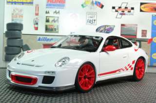 BBurago Porsche 911 GT3 RS Die Cast 1/18 WHITE NIB  