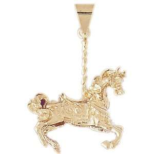   14k Gold Charm 3 D Carousels 15.9   Gram(s) CleverEve Jewelry