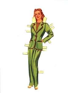 ANN SHERIDAN VINTAGE paper doll with outfits,1930s,FAB  