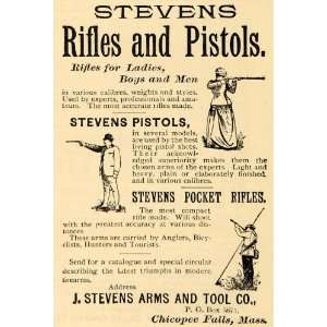  1891 Ad Stevens Pocket Rifles Pistols Shooting Hunting 